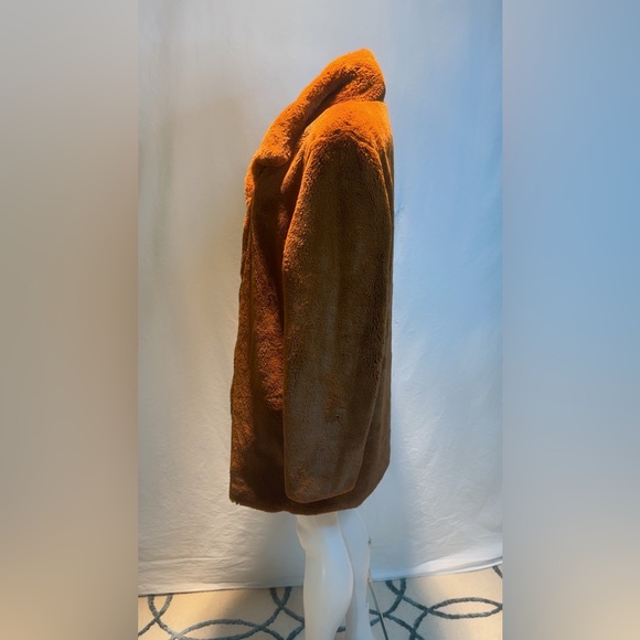 Calvin Klein Warm Brown Faux Fur Jacket - Picture 3 of 10